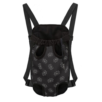 Doodle Crown Pattern Print Pet Carrier Backpack