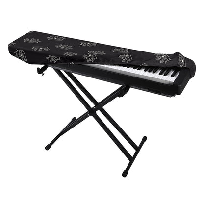 Doodle Crown Pattern Print Piano Keyboard Cover