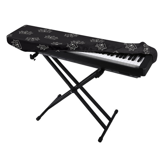 Doodle Crown Pattern Print Piano Keyboard Cover