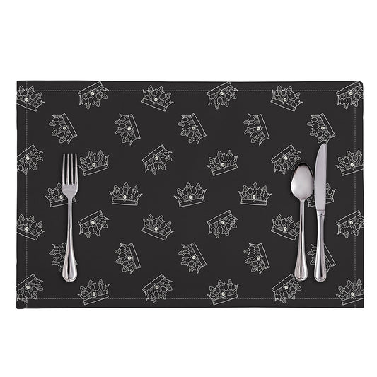 Doodle Crown Pattern Print Placemat