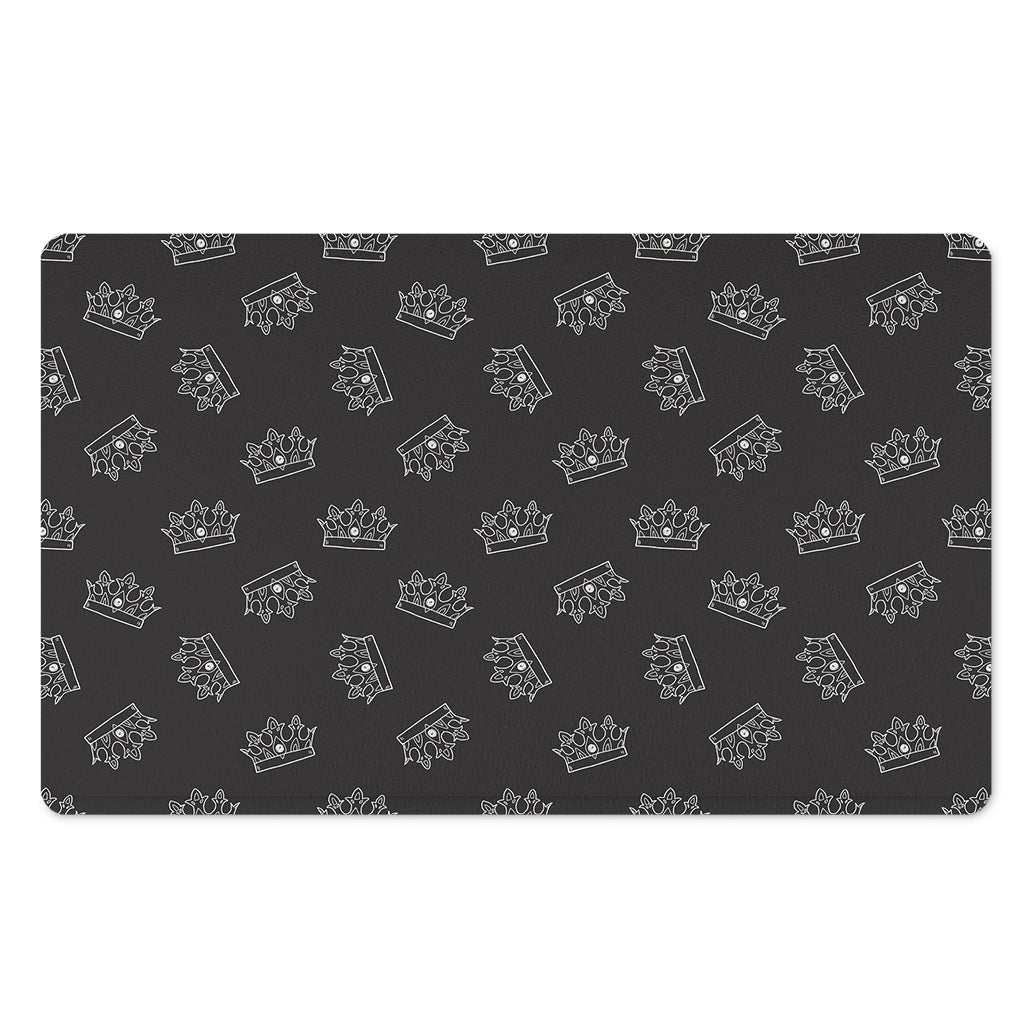Doodle Crown Pattern Print Polyester Doormat
