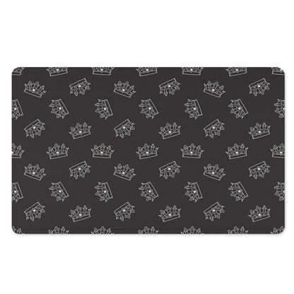 Doodle Crown Pattern Print Polyester Doormat