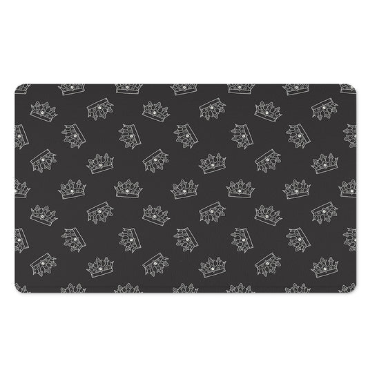 Doodle Crown Pattern Print Polyester Doormat
