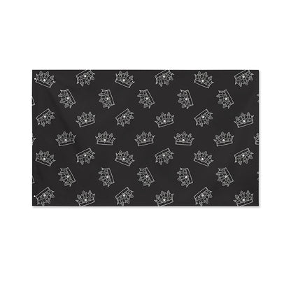 Doodle Crown Pattern Print Polyester Flag