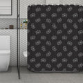 Doodle Crown Pattern Print Polyester Shower Curtain