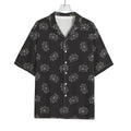 Doodle Crown Pattern Print Rayon Hawaiian Shirt