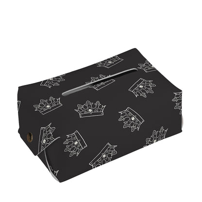 Doodle Crown Pattern Print Rectangle Tissue Box Cover