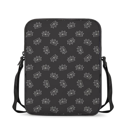 Doodle Crown Pattern Print Rectangular Crossbody Bag
