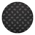 Doodle Crown Pattern Print Round Blanket