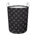 Doodle Crown Pattern Print Round Laundry Basket