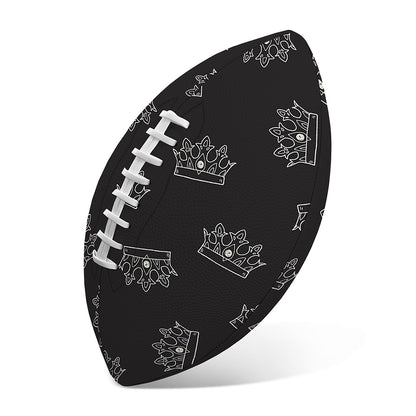 Doodle Crown Pattern Print Rugby Ball