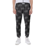 Doodle Crown Pattern Print Scuba Joggers