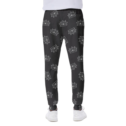 Doodle Crown Pattern Print Scuba Joggers