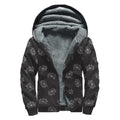 Doodle Crown Pattern Print Sherpa Lined Zip Up Hoodie