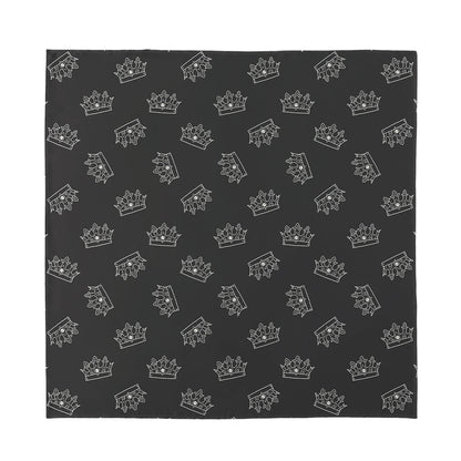 Doodle Crown Pattern Print Silk Bandana