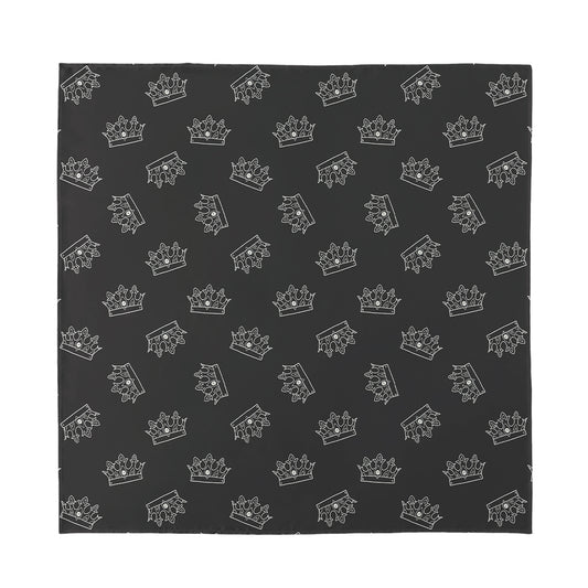 Doodle Crown Pattern Print Silk Bandana