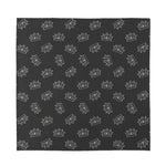 Doodle Crown Pattern Print Silk Bandana