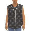 Doodle Crown Pattern Print Sleeveless Baseball Jersey