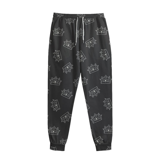 Doodle Crown Pattern Print Sweatpants