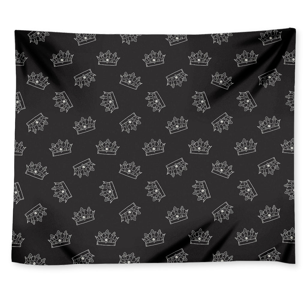Doodle Crown Pattern Print Tapestry