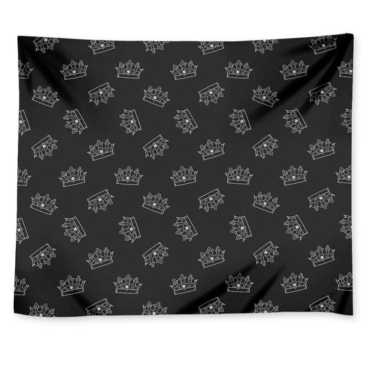 Doodle Crown Pattern Print Tapestry