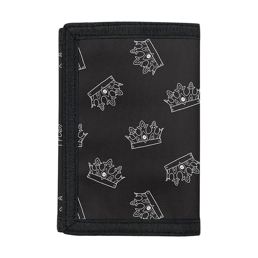 Doodle Crown Pattern Print Trifold Wallet