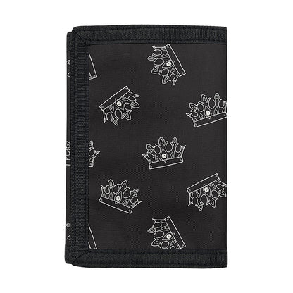 Doodle Crown Pattern Print Trifold Wallet