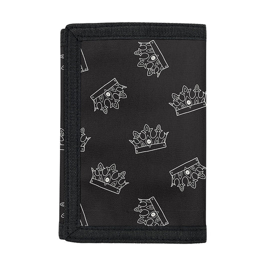 Doodle Crown Pattern Print Trifold Wallet