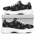 Doodle Crown Pattern Print White Chunky Shoes