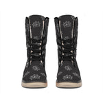 Doodle Crown Pattern Print Winter Boots