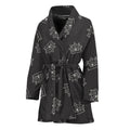 Doodle Crown Pattern Print Women's Bathrobe