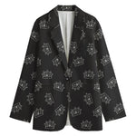 Doodle Crown Pattern Print Women's Blazer