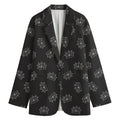 Doodle Crown Pattern Print Women's Cotton Blazer