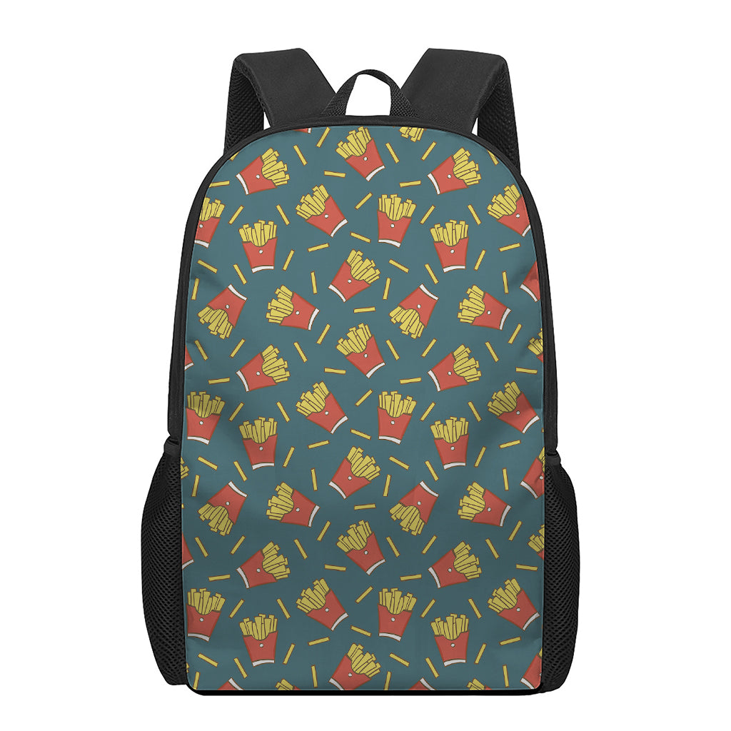 Doodle French Fries Pattern Print 17 Inch Backpack