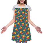 Doodle French Fries Pattern Print Adjustable Apron