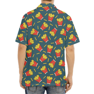 Doodle French Fries Pattern Print Aloha Shirt