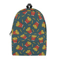 Doodle French Fries Pattern Print School Backpack