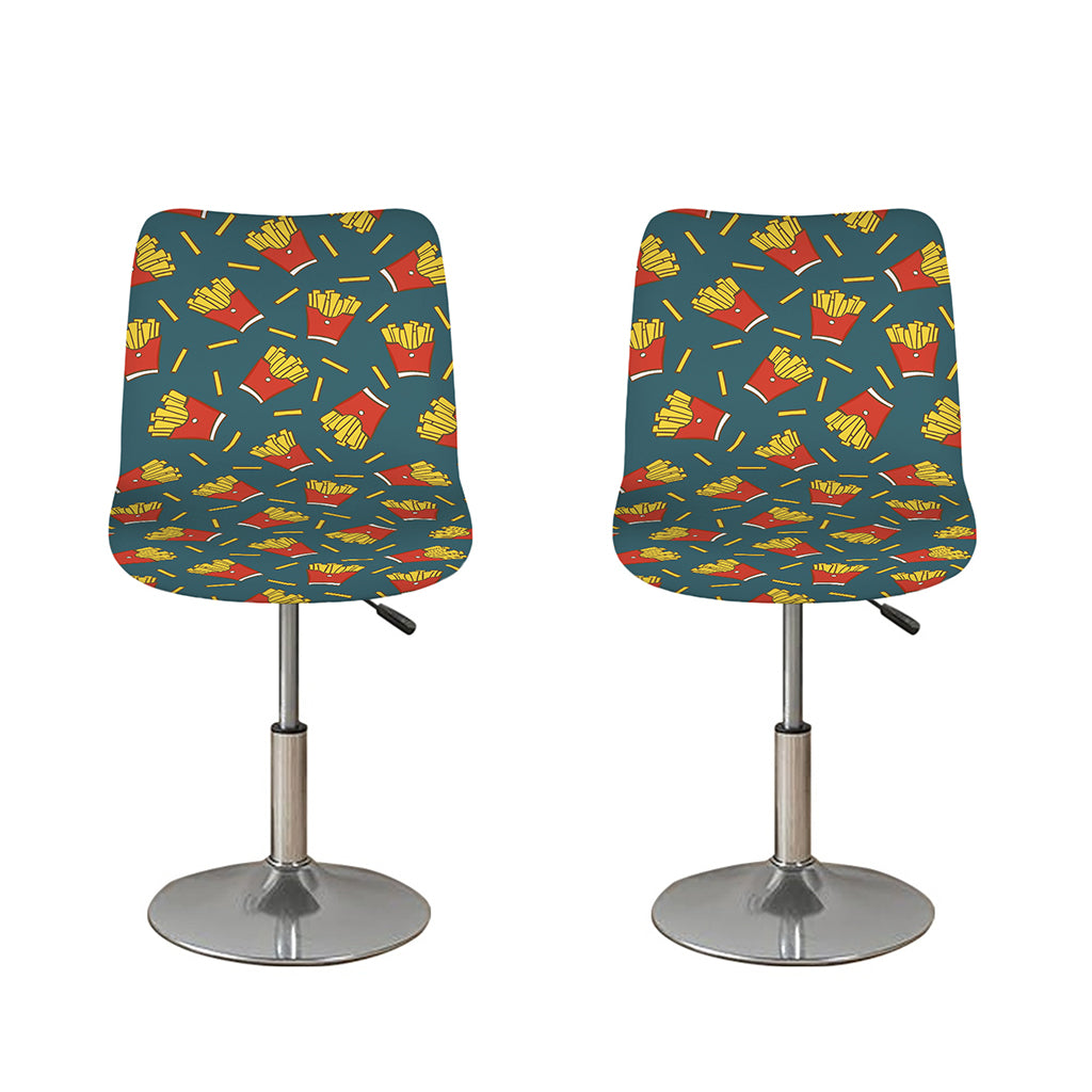 Doodle French Fries Pattern Print Bar Stool Covers