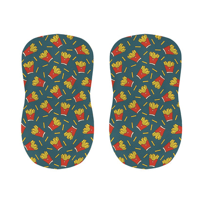 Doodle French Fries Pattern Print Bar Stool Covers