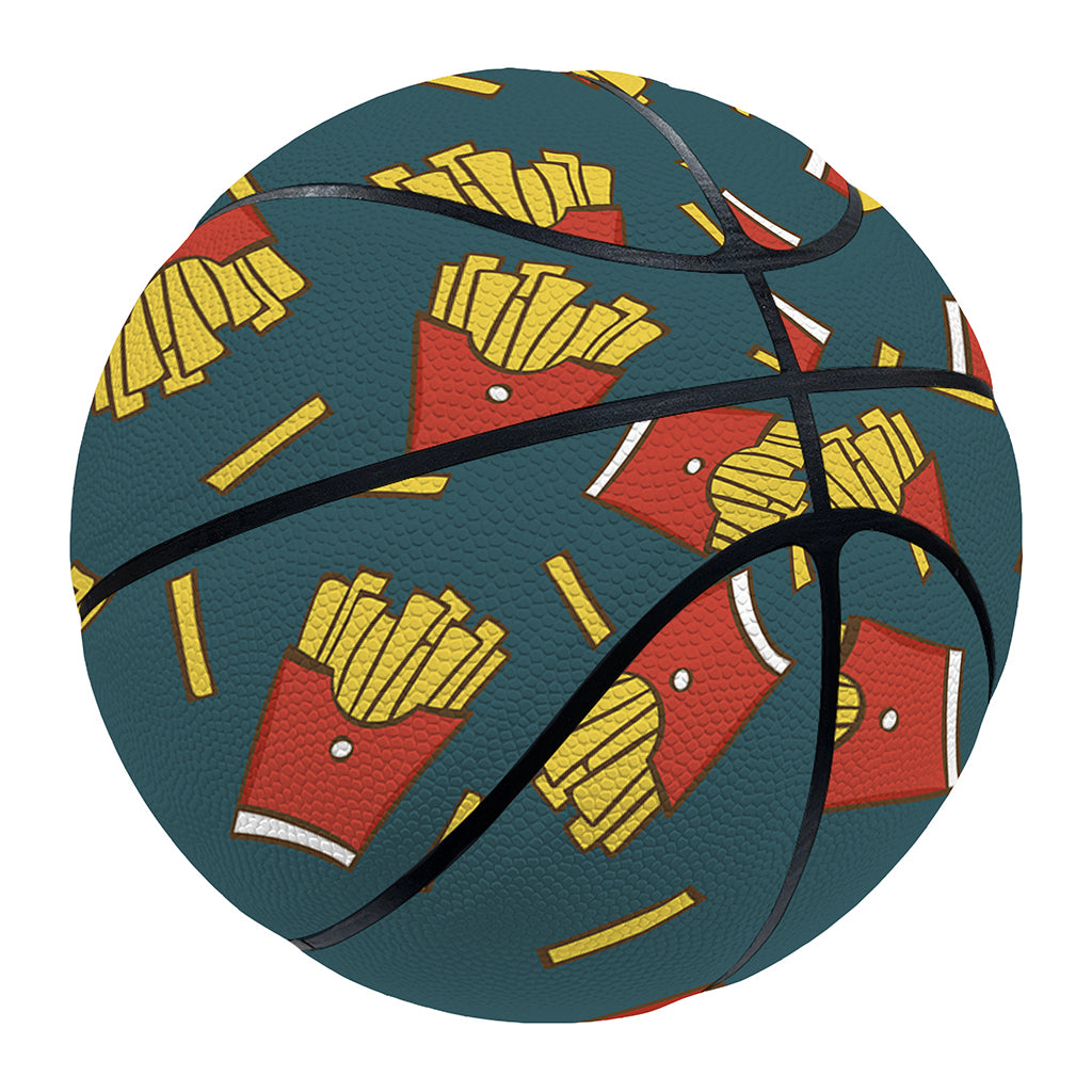 Doodle French Fries Pattern Print Basketball
