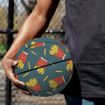 Doodle French Fries Pattern Print Basketball