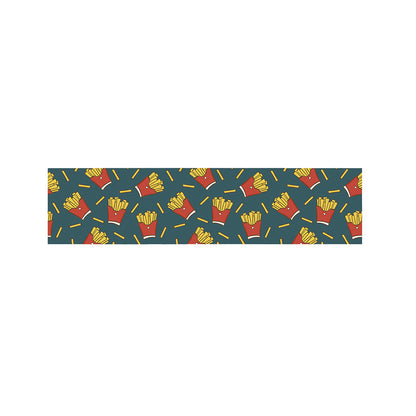 Doodle French Fries Pattern Print Bed Runner