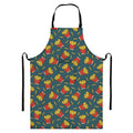 Doodle French Fries Pattern Print Bib Apron With Pocket