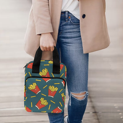 Doodle French Fries Pattern Print Bible Tote Bag