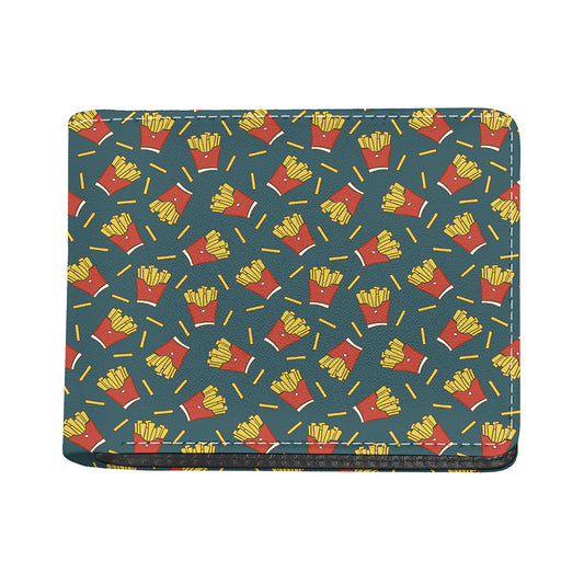 Doodle French Fries Pattern Print Bifold Wallet