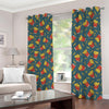 Doodle French Fries Pattern Print Blackout Grommet Curtains