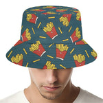 Doodle French Fries Pattern Print Bucket Hat