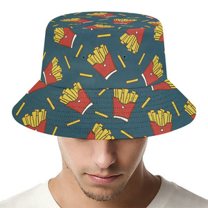 Doodle French Fries Pattern Print Bucket Hat