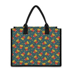 Doodle French Fries Pattern Print Canvas Tote Bag
