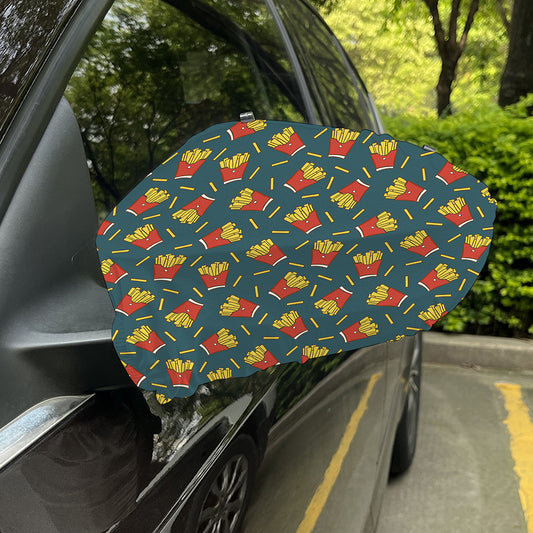 Doodle French Fries Pattern Print Car Side Mirror Covers